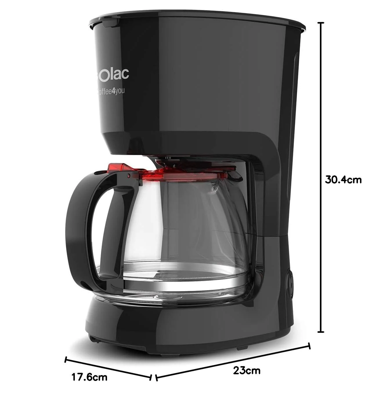 Капельная кофеварка COFFEE4U черная с красным, фото №8