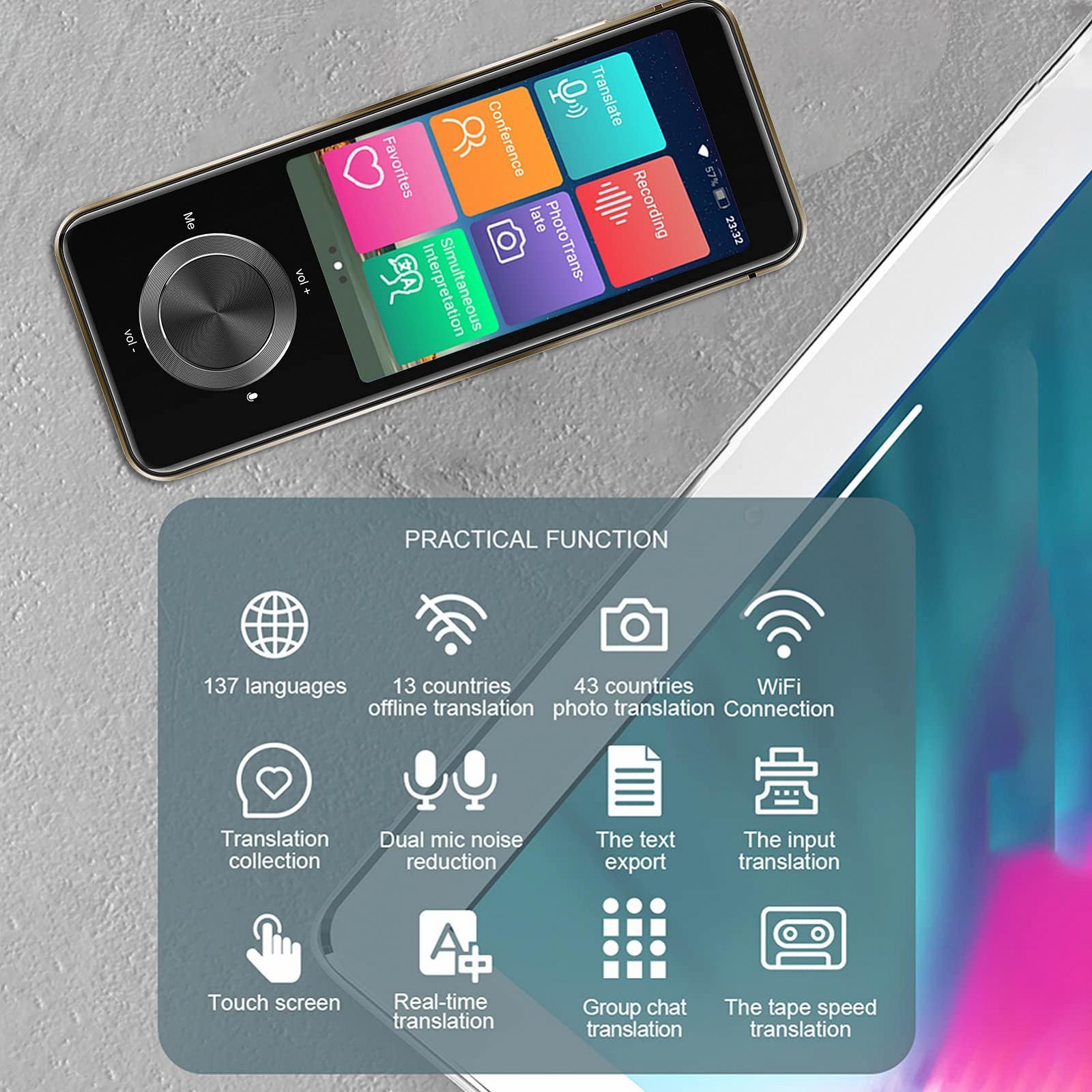 Пристрій для перекладу Bisofice M09, миттєвий голосовий перекладач, 137 мов онлайн, фото №6