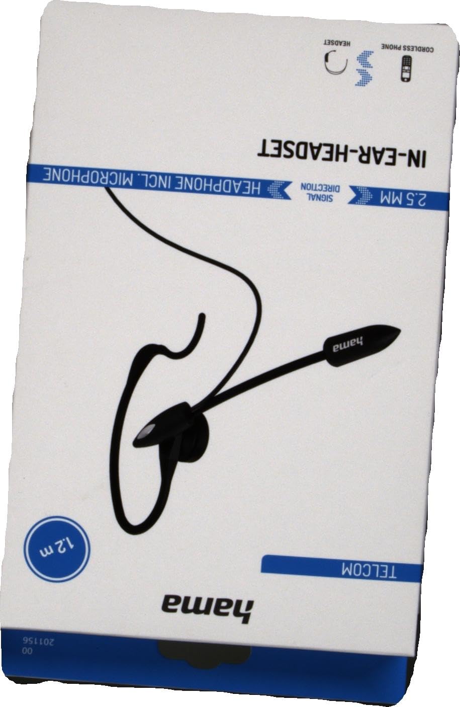 Гарнітура Hama In-Ear з мікрофоном для бездротових телефонів (2.5 мм роз'єм, дротова гарнітура, вкладиші з мікрофоном, моно, на одне вухо), з вушною петлею, вимикачем звуку, кліпсою) Чорний, фото №7