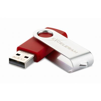 USB флеш-накопитель Exceleram 16gb P1 Series Silver/Red USB 2.0 EXP1U2SIRE16, фото №2