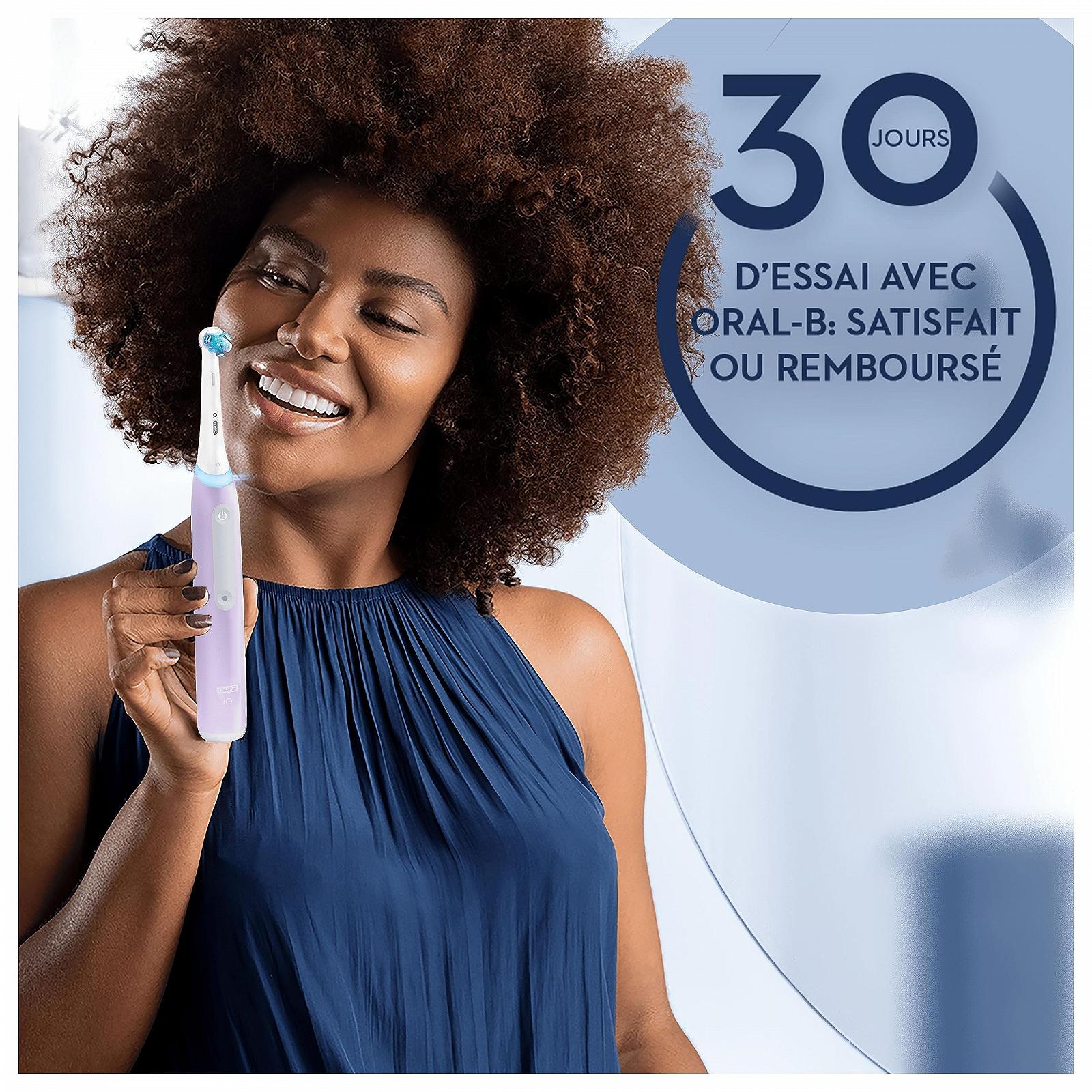 Зубна щітка електрична Oral-B iO 4N з Bluetooth, 1 щітка, 1 дорожній футляр, лавандовий, фото №8