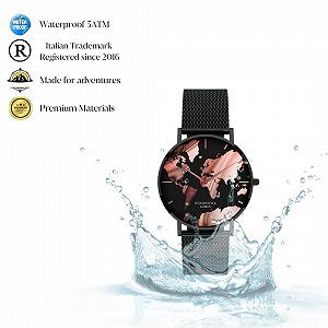 Годинник Woodstock Zambon Водонепроникний, колір - чорний та рожеве золото synthetic.ua - Фото 1