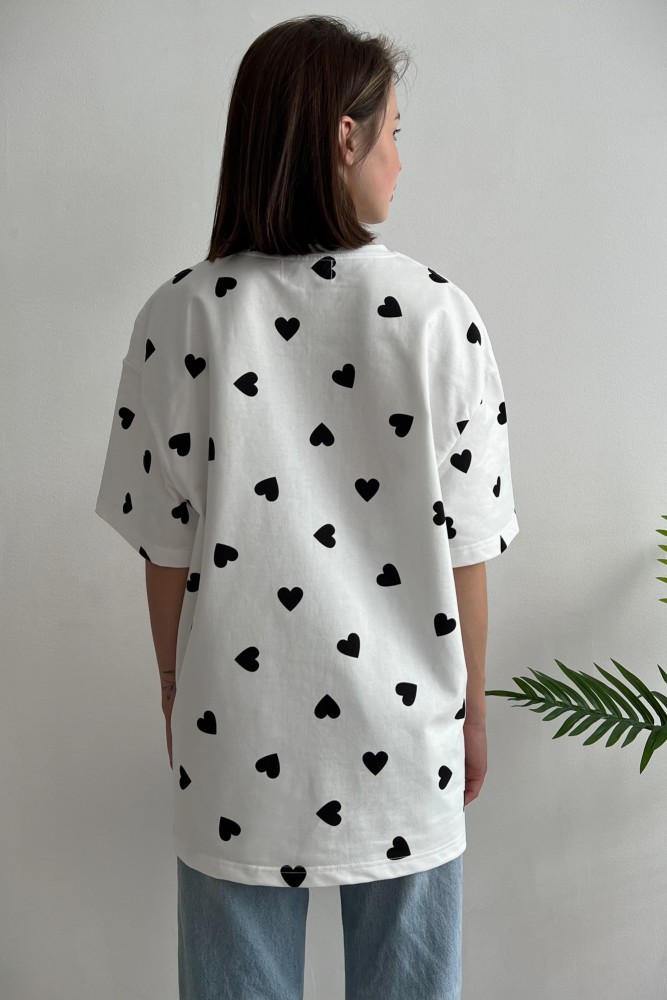 Жіноча оверсайз футболка black heart Without white, фото №4
