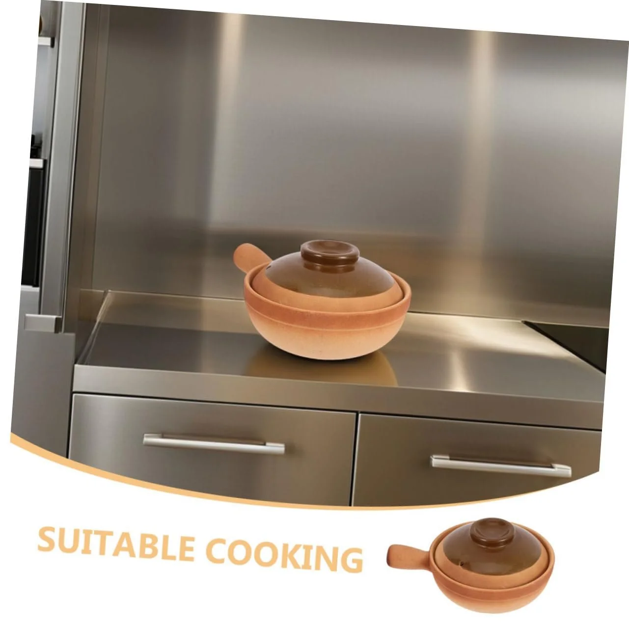 Горшок для запекания Garneck традиционный глиняный с крышкой многофункциональный, фото №7