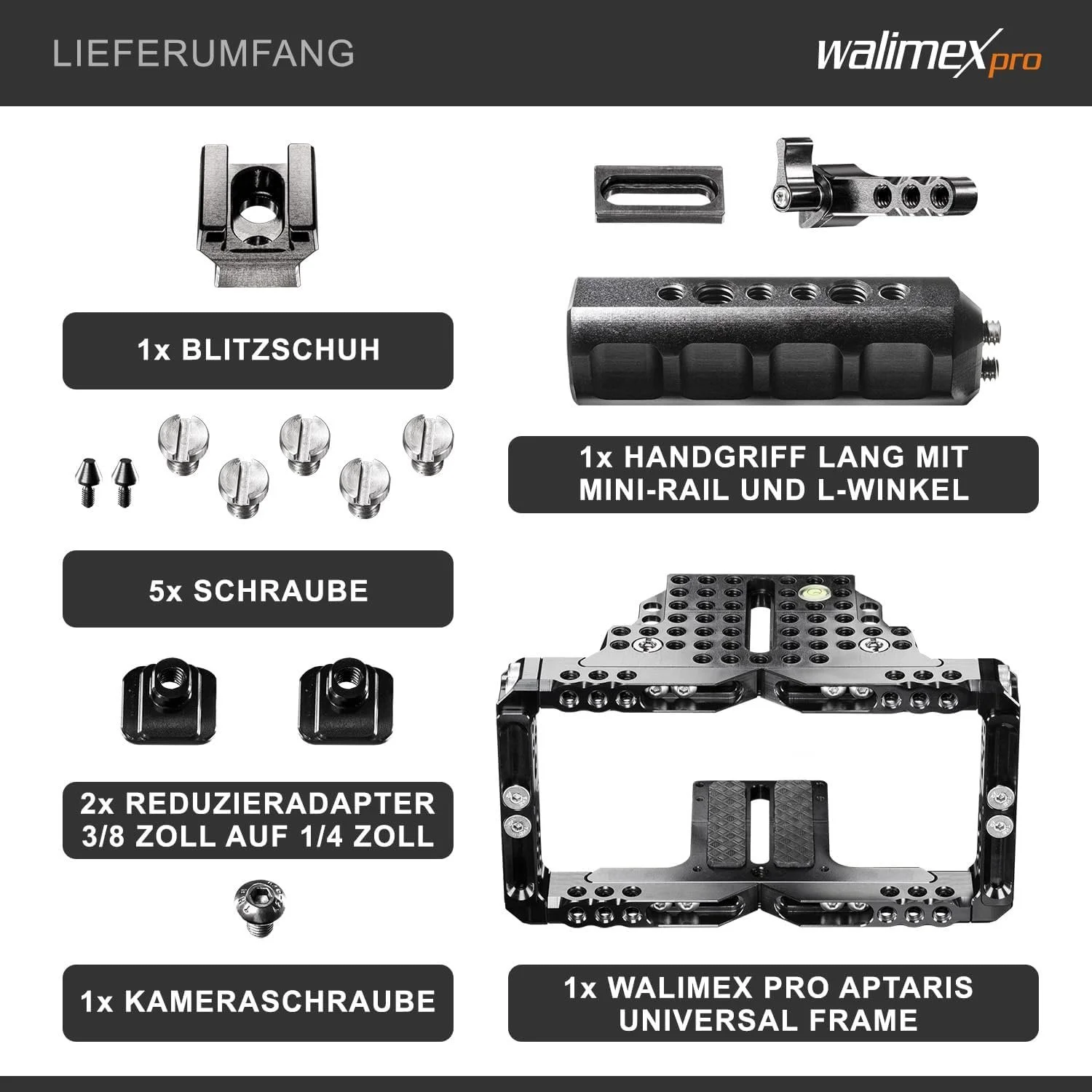 Універсальна рамка для камери Walimex Pro 20984 Aptaris Black, фото №4
