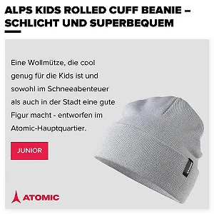 Шапка ATOMIC Alps Kids с закатанным краем, унисекс synthetic.ua - Фото 1