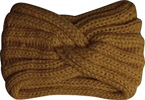 Повязка на голову Capelli New York в рубчик с узлом Горчичный - Фото 1