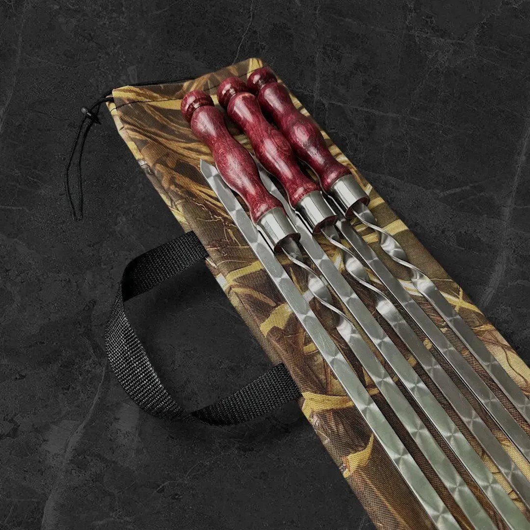 Набор шампуров "Компакт" в тканевом кейсе 7в1 (рогоз), фото №2