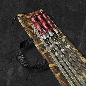 Набор шампуров "Компакт" в тканевом кейсе 7в1 (рогоз) synthetic.ua - Фото 1