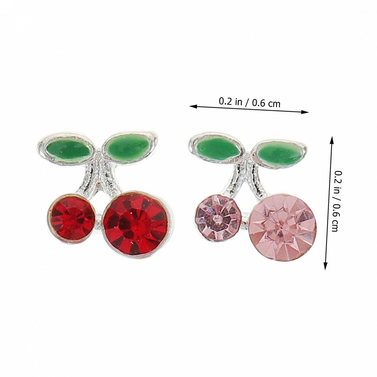 Наклейки для ногтей Вишня с заклепками, стразами, украшениями для ногтей, наклейки для ногтей, шармы для ногтей, вишневые украшения, сплав, 36 шт, фото №8