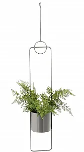 Металлический цветочный горшок Spetebo круглый высота 88 см серый synthetic.ua - Фото 1