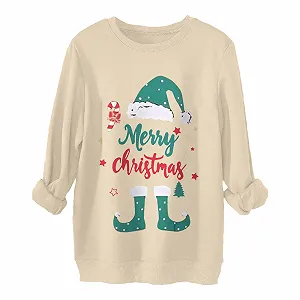 Женская толстовка с рождественской блузкой, Пуловер для женщин, Рождественская толстовка с графикой счастливой рождественской елки, Рождественский джемпер с длинными рукавами, Худи, 2025, Зимняя толстовка для женщин synthetic.ua - Фото 1