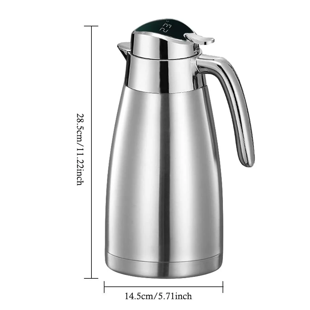 Термос-кавник колба Вакуумна 304 Нержавіюча сталь 2.3 л Срібний, фото №2