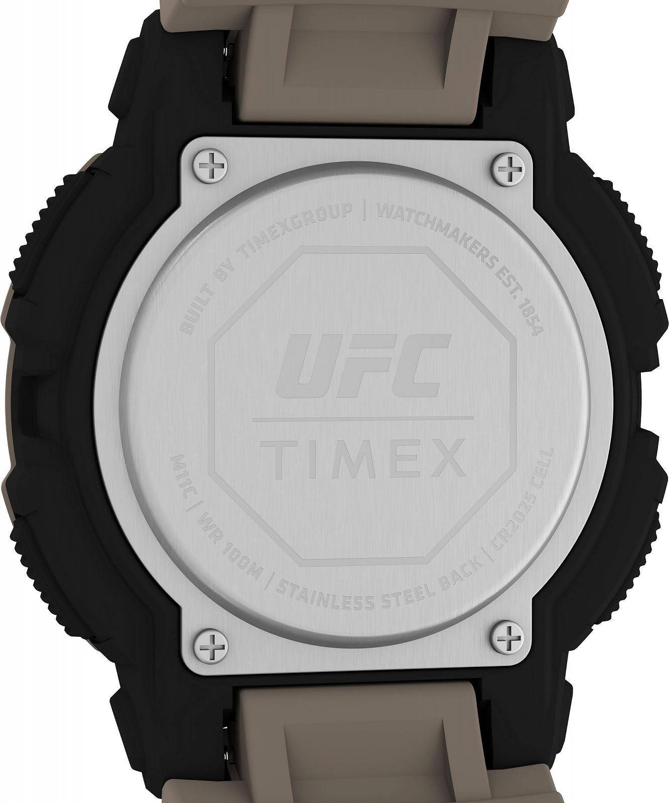 Мужские часы Timex UFC Rumble 50 мм - Тан ремешок, цифровой циферблат, черный корпус, фото №4