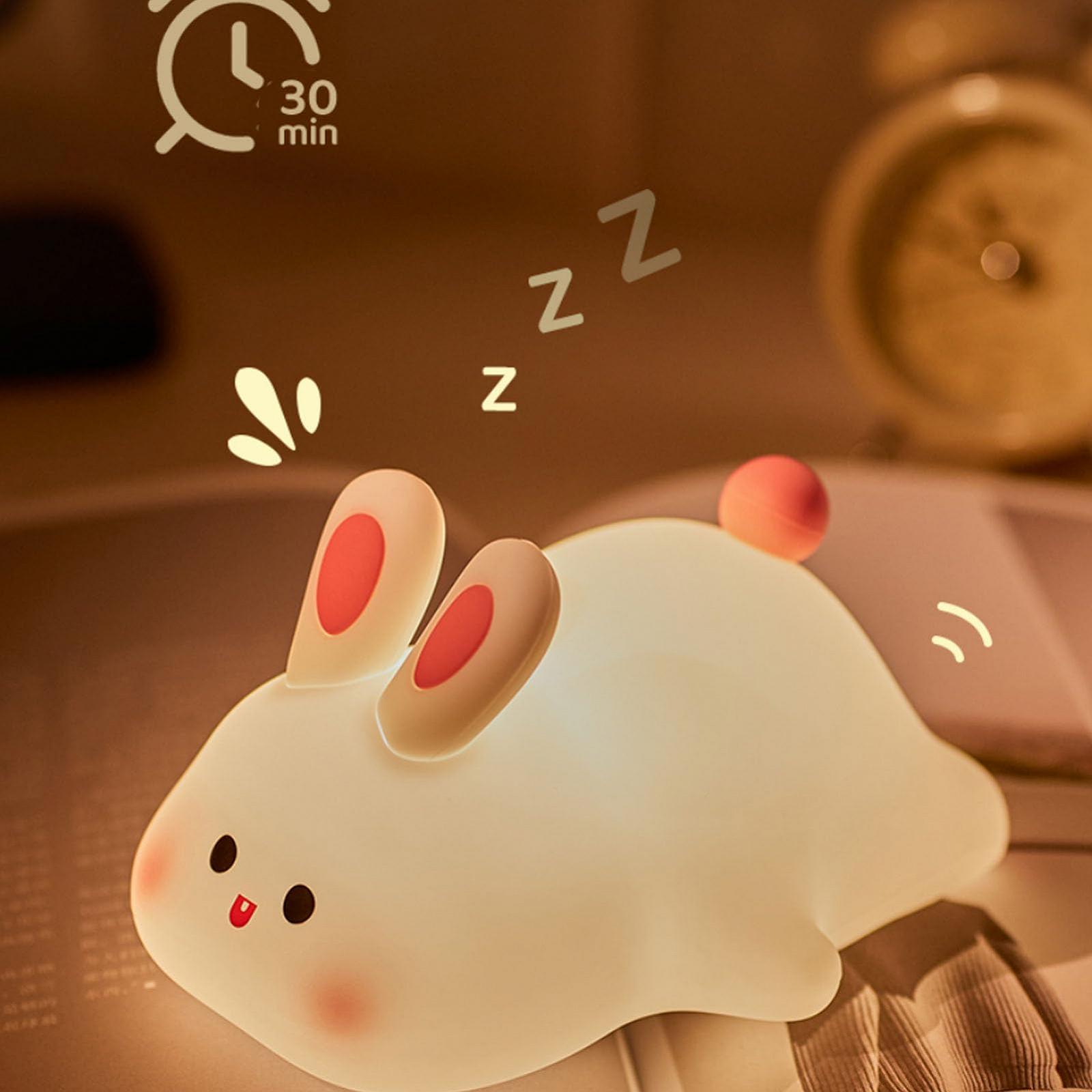 Нічник Kawaii Bunny для дітей силіконовий портативний USB акумулятор білий, фото №3