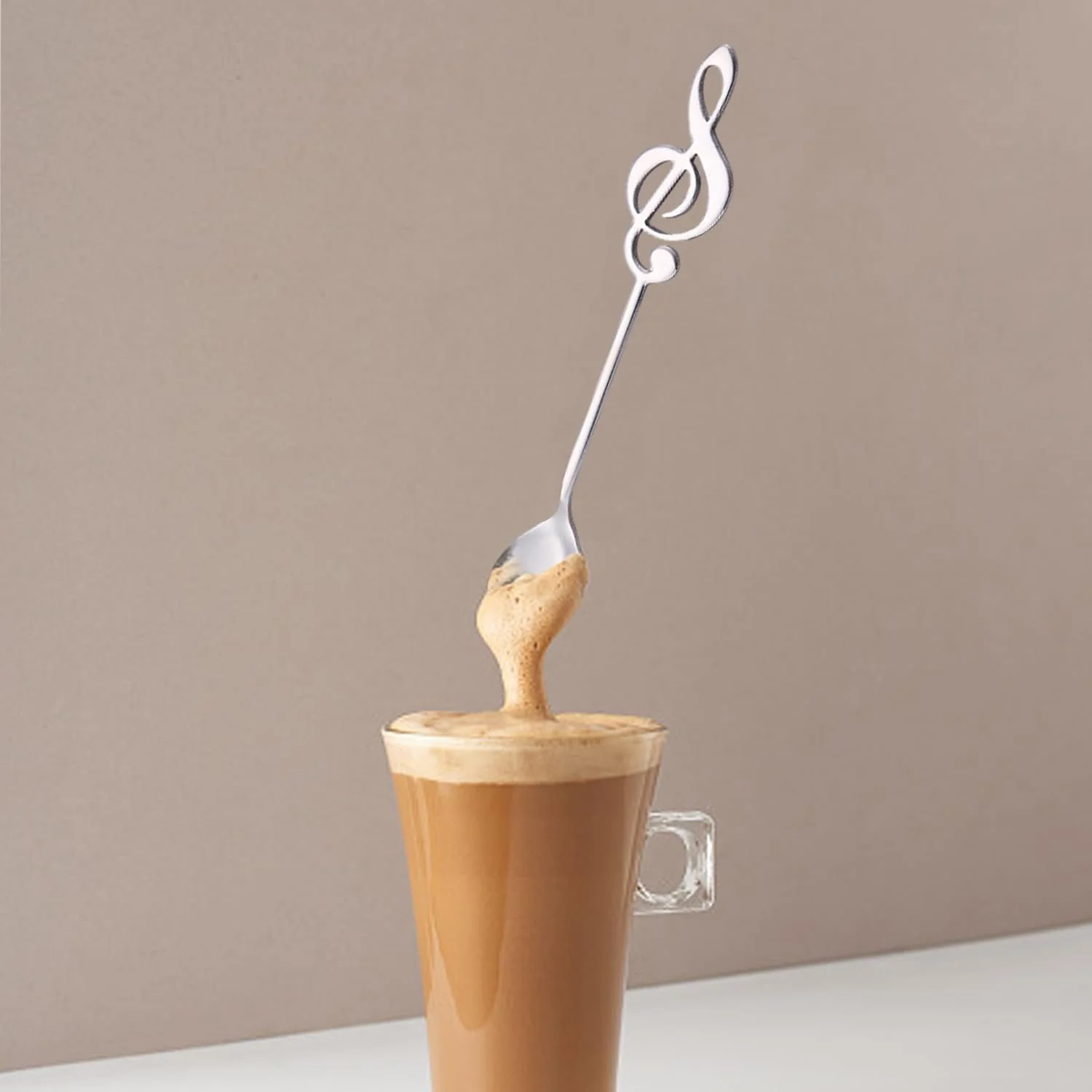 Ложка кавова з музичними нотами з нержавіючої сталі, набір 5 штук, фото №4