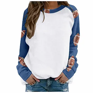 Женский свитшот Gameday Футбол Мода Любители футбола Футбольный сезон Графика Мультяшная футбольная мама Рукав реглан Круглый вырез Повседневный пуловер - Фото 1