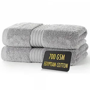 Набір рушників Luxury Hotel Quality 700GSM Egyptian Cotton 2 шт 50x85cm Grey - Фото 1