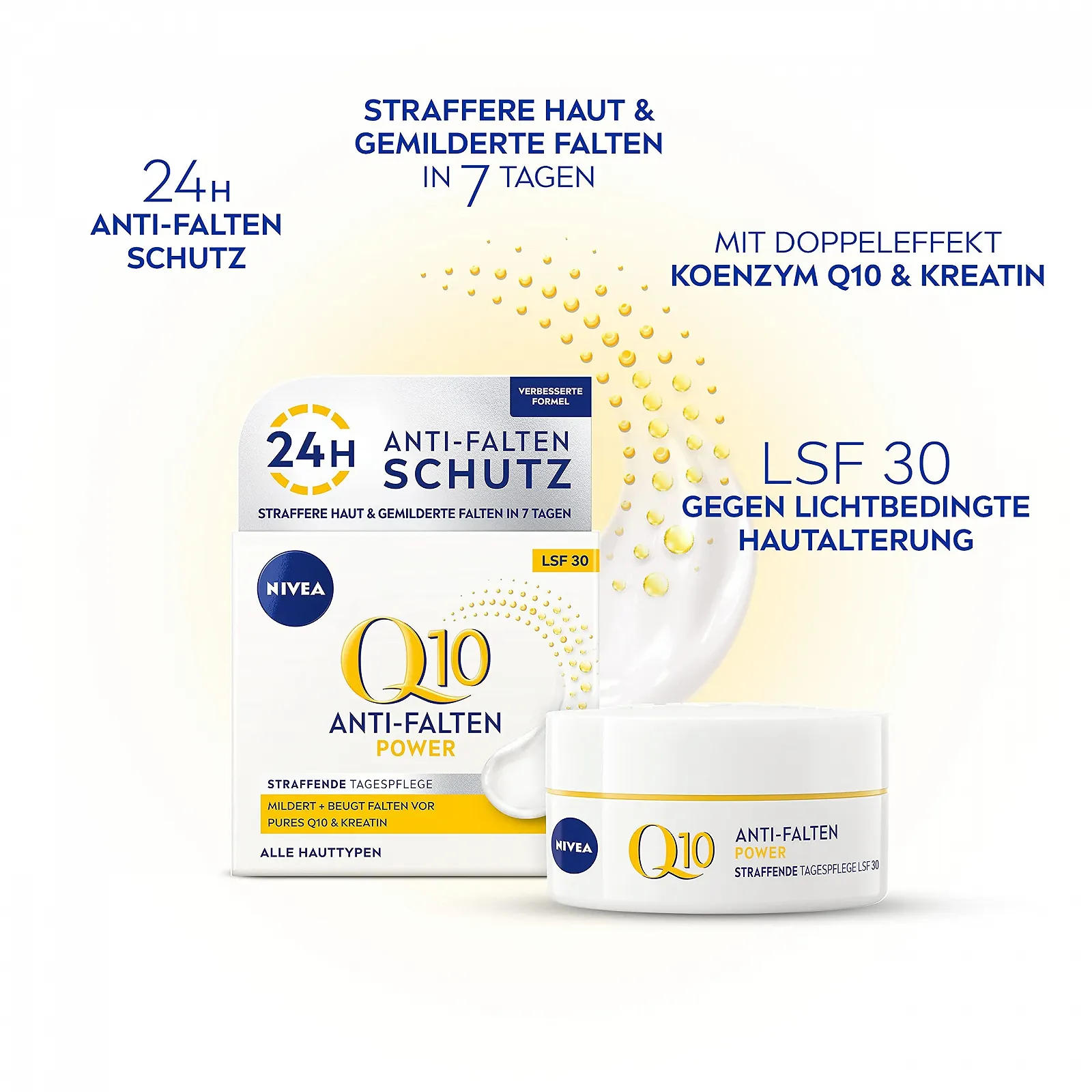 Денний крем Nivea Q10 Power Anti-Wrinkle + Firming Protective SPF 30 50 мл, фото №2 Денний крем Nivea Q10 Power Anti-Wrinkle + Firming Protective SPF 30 50 мл, фото №2