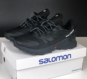 Чоловічі термо кросівки Salomon Supercross 4 Gore-Tex чорні демісезонні осінь зима - Фото 1