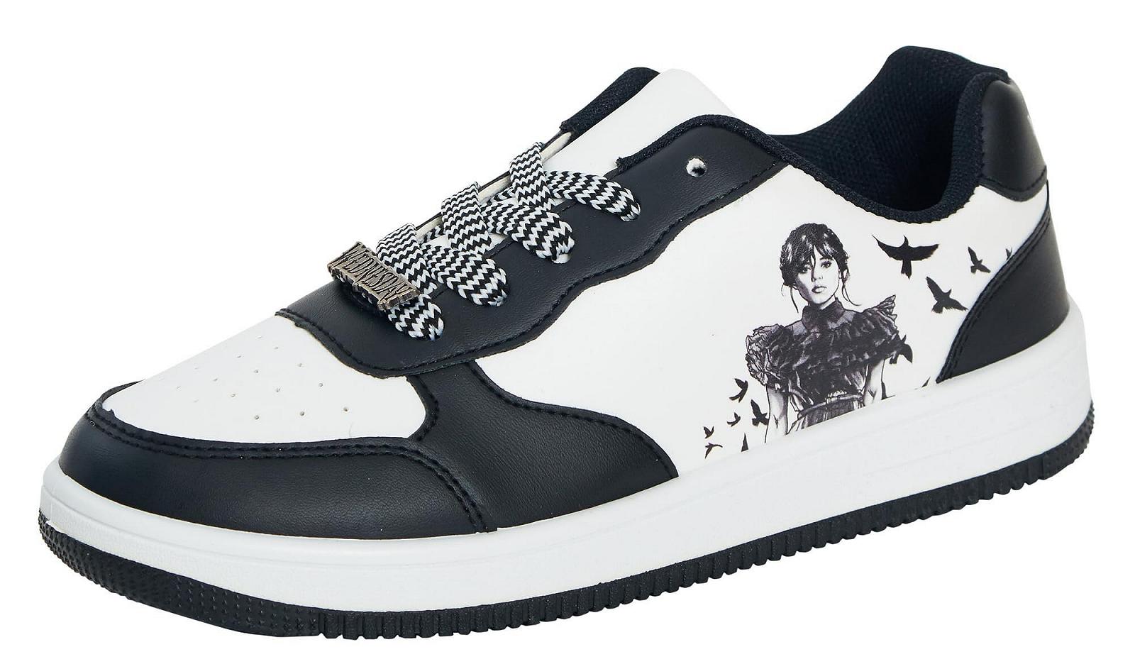 Кроссовки Wednesday Adams Family для девочек, детская, подростковая, на шнуровке, фото №1 Кроссовки Wednesday Adams Family для девочек, детская, подростковая, на шнуровке, фото №1