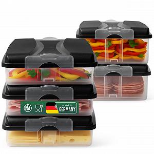 Набір контейнерів для зберігання продуктів Novaliv штабельовані 5 шт з кришками - Фото 1