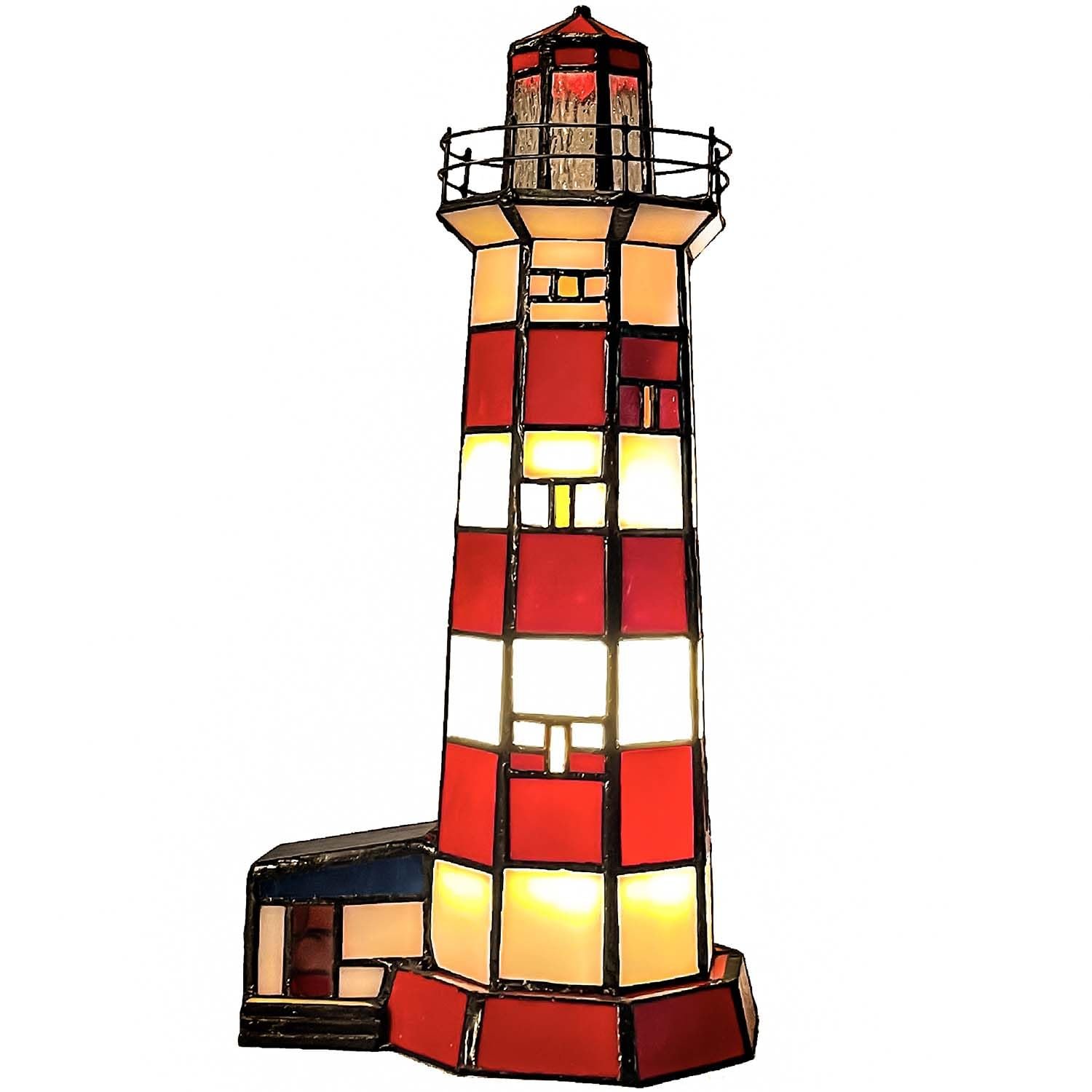 Настільна лампа Bieye Sambro Island Lighthouse L30941 стиль Tiffany вітражне скло, фото №1