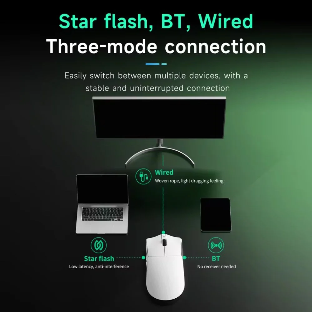 Миша AJAZZ AJ139P NL V3 Ultra PAW3950 42000DPI Black + кейс, фото №6