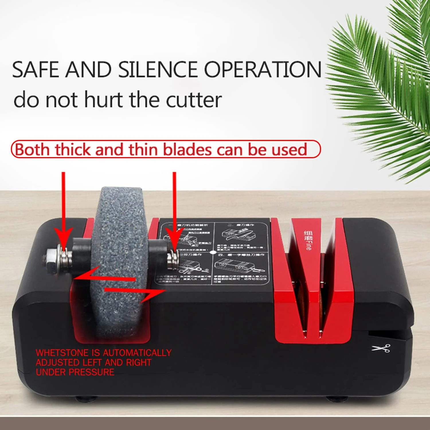 Электрическая точилка для ножей Professional Multifunctional Automatic 15 градусов для прямых и серрейторных ножей и ножниц, фото №3