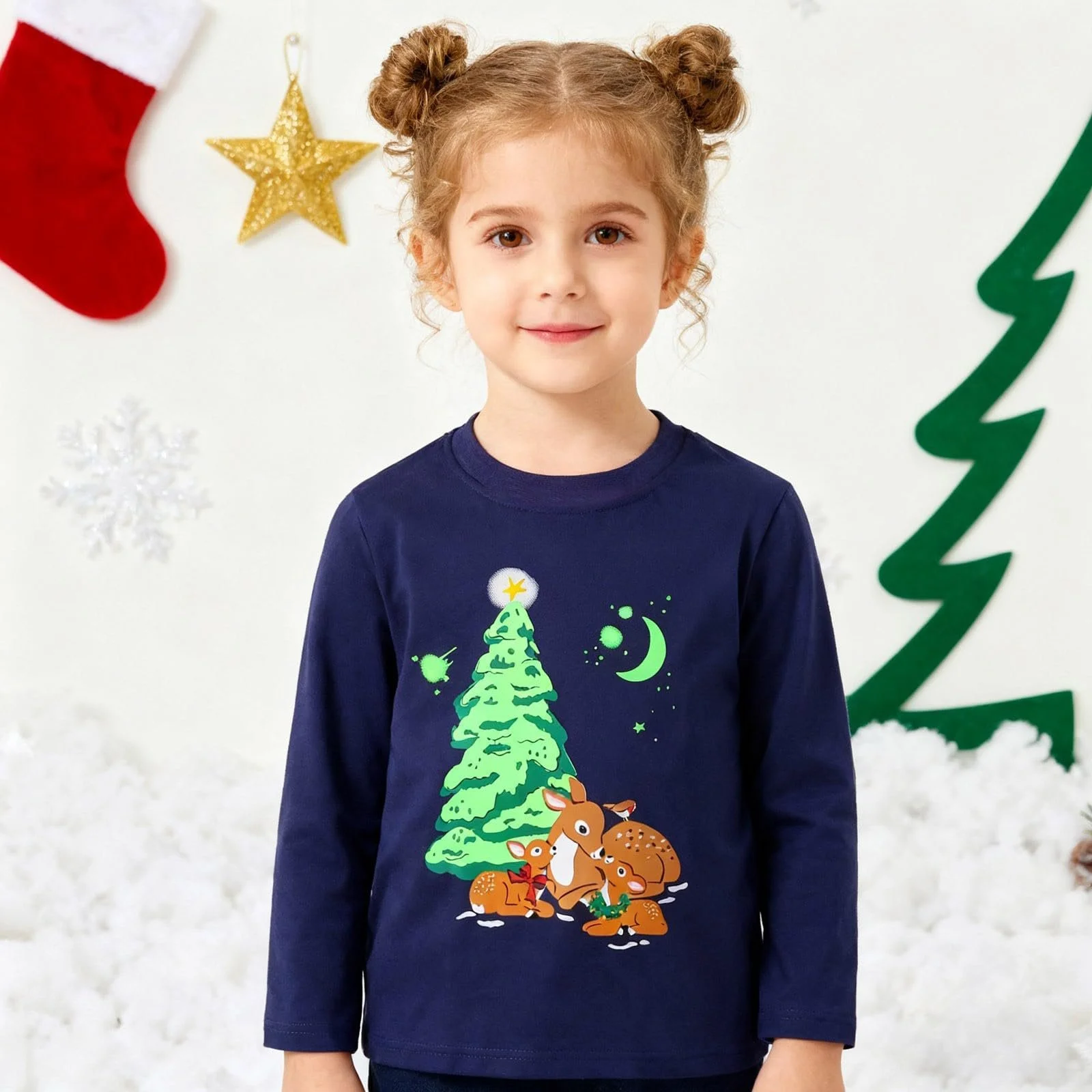 Дитячий світшот з капюшоном, що світиться у темряві, і дівчаток, з довгими рукавами та принтом, фото №2