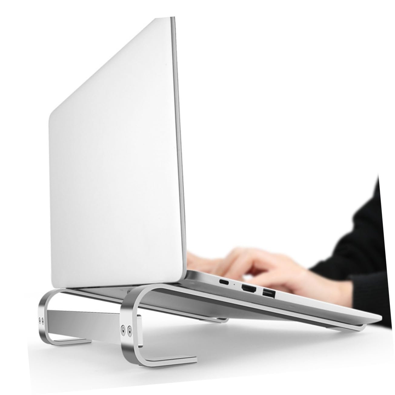 Подставка для ноутбука Алюминиевая Эргономичная Противоскользящая Охлаждающая подставка для ноутбуков Прочная для рабочего места, фото №7