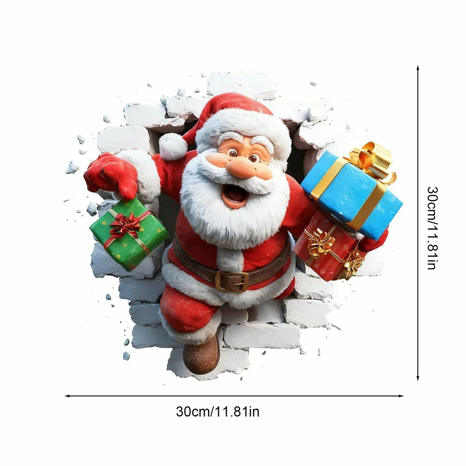 Наклейка на стіну 3D Santa Claus Christmas Sticker, фото №5 Наклейка на стіну 3D Santa Claus Christmas Sticker, фото №5