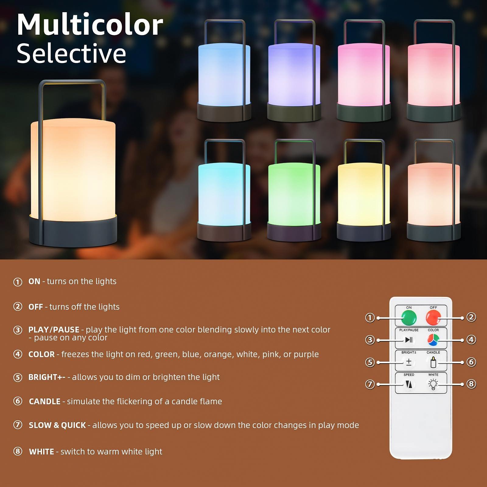 Настільна LED лампа для вулиці акумуляторна бездротова металевий каркас IP44 диммована 8-10 год RGB USB-C зарядка, фото №3