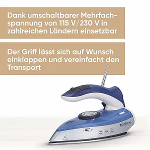 Дорожный паровой утюг SEVERIN BA 3234 Серебристый synthetic.ua - Фото 1