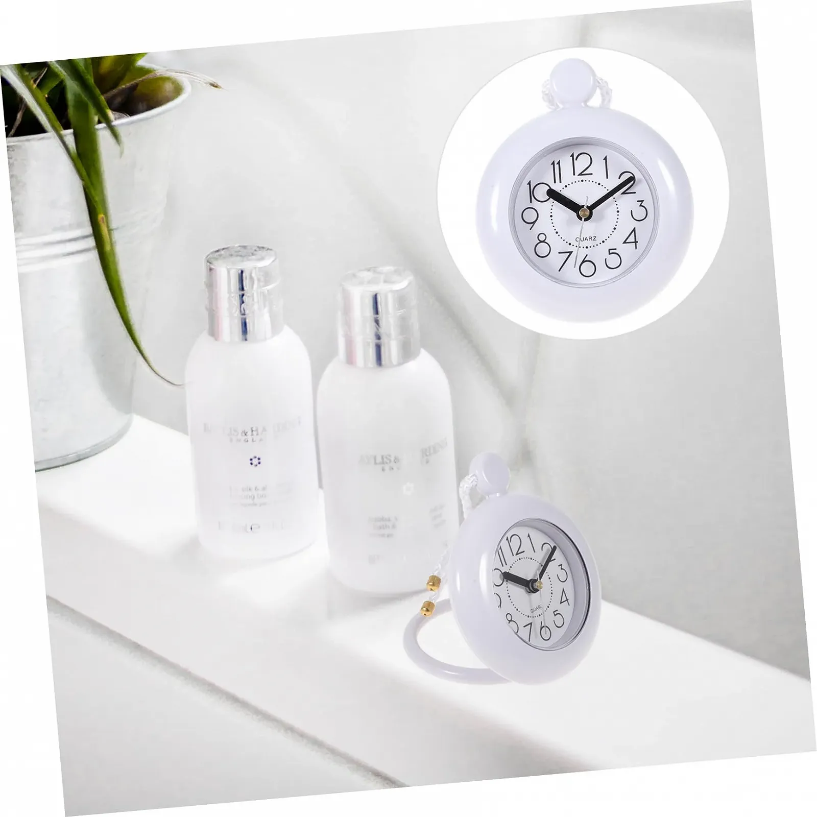 Годинник настінний VICASKY для ванної кімнати, водонепроникний, простий, на батарейках, безшумний, без батареї, компактний, фото №5 Годинник настінний VICASKY для ванної кімнати, водонепроникний, простий, на батарейках, безшумний, без батареї, компактний, фото №5