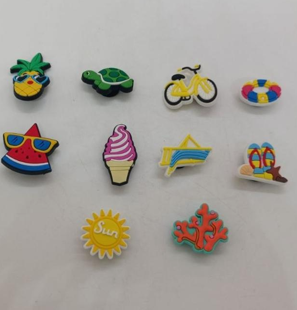 Набір джибітсів для кроксу (Crocs) «Яскраве Літо» — Пляжні прикраси: Сонце, Морозиво, Велосипед, 10 шт. джибітси літо аксесуари для взуття crocs відпочинок, набір джибітсів summer літні аксесуари для взуття, фото №2