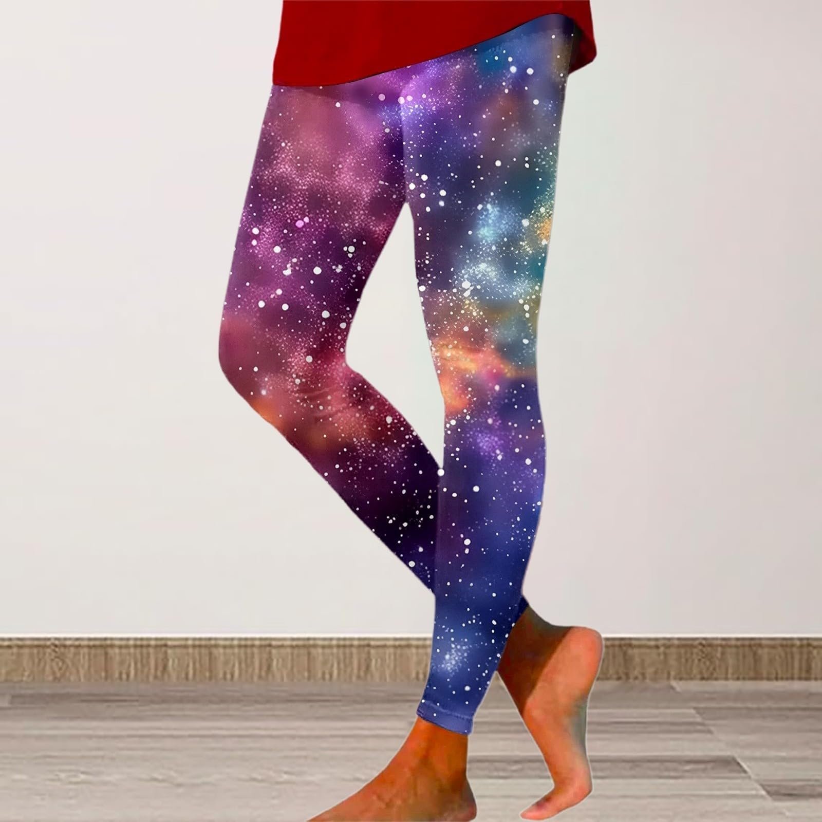 Леггинсы Fannyfuny Космос Женские Galaxy Леггинсы с высокой талией Костюм Galaxy 3D Печать Красочные Леггинсы Йога  Эластичные Йога  Рендер  Костюм Планеты, фото №2