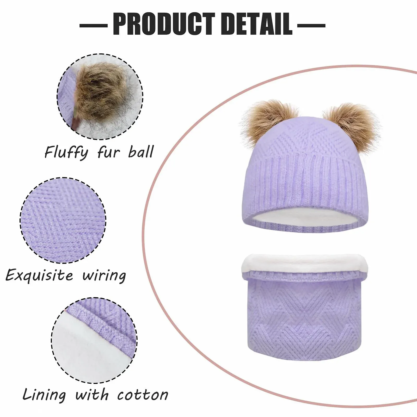 В'язана зимова дитяча шапка JFAN з помпоном, тепла лижна, фото №6