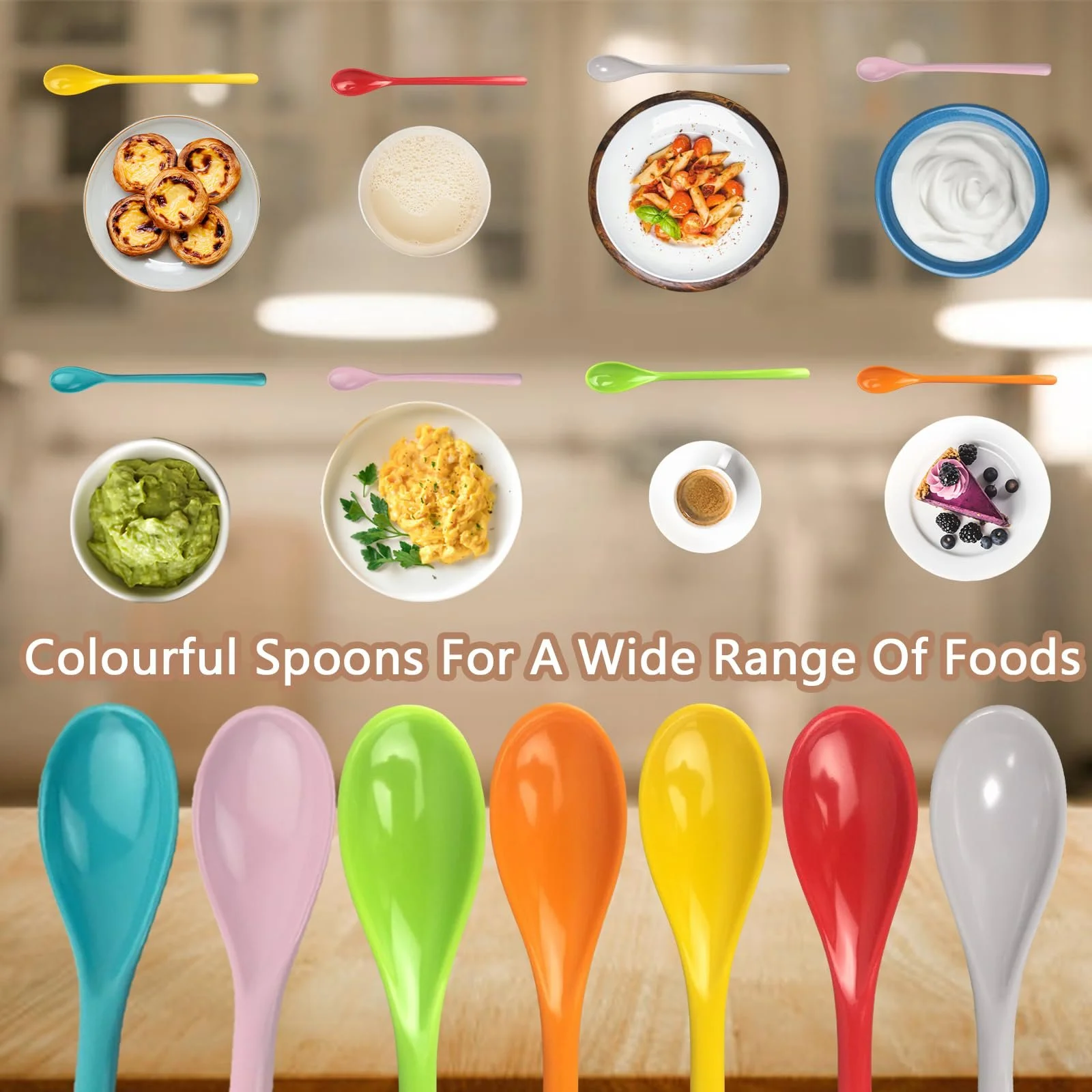 Набір Меламінових Ложок 7 шт., Барвисті Пластикові, фото №6
