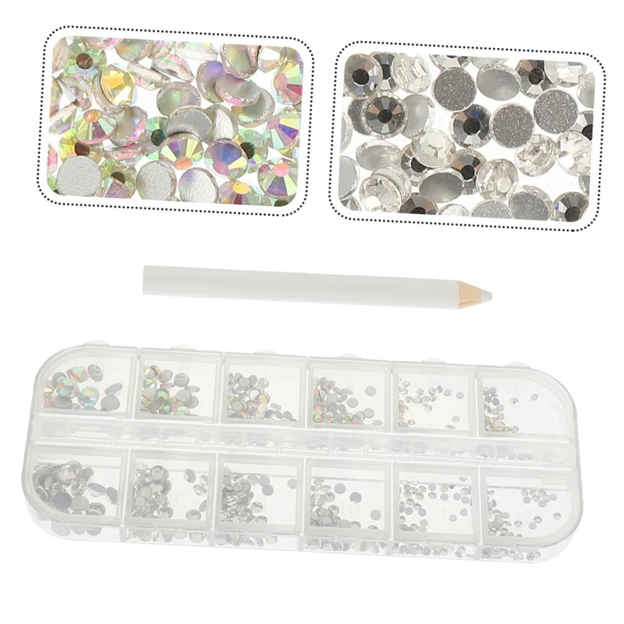 Набор для ногтей Стразы для маникюра Кристаллические бусины Плоские драгоценные камни Стекло, фото №5