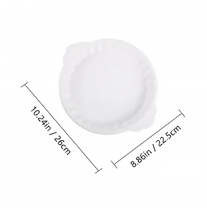 Форма для запекания Cabilock Круглая керамическая с ручками Термостойкая Белый synthetic.ua - Фото 1