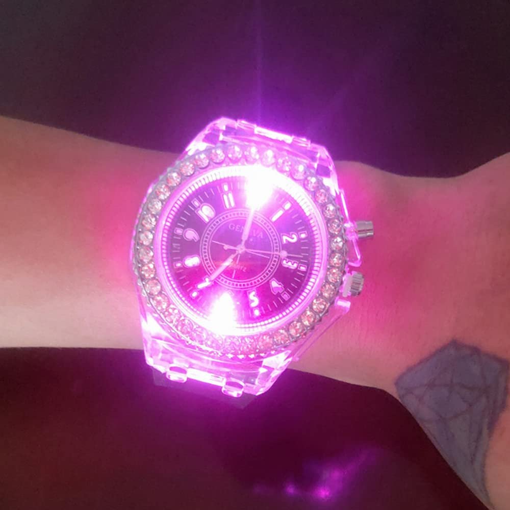 Годинник жіночий FENKOO Кварцовий LED Силіконовий ремінець Чорний/Білий, фото №3