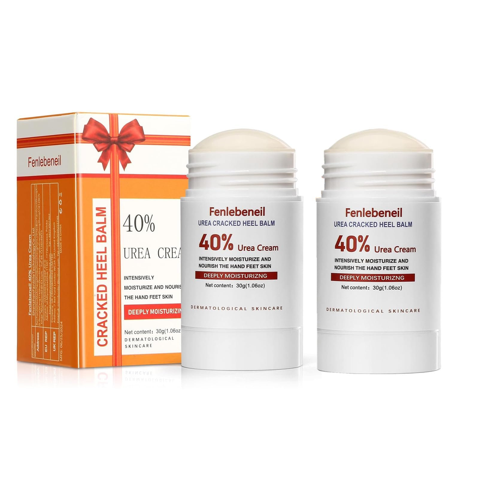 Бальзам для ніг Fenlebeil 40% Urea для відновлення потрісканих п'ят 2 шт., фото №1