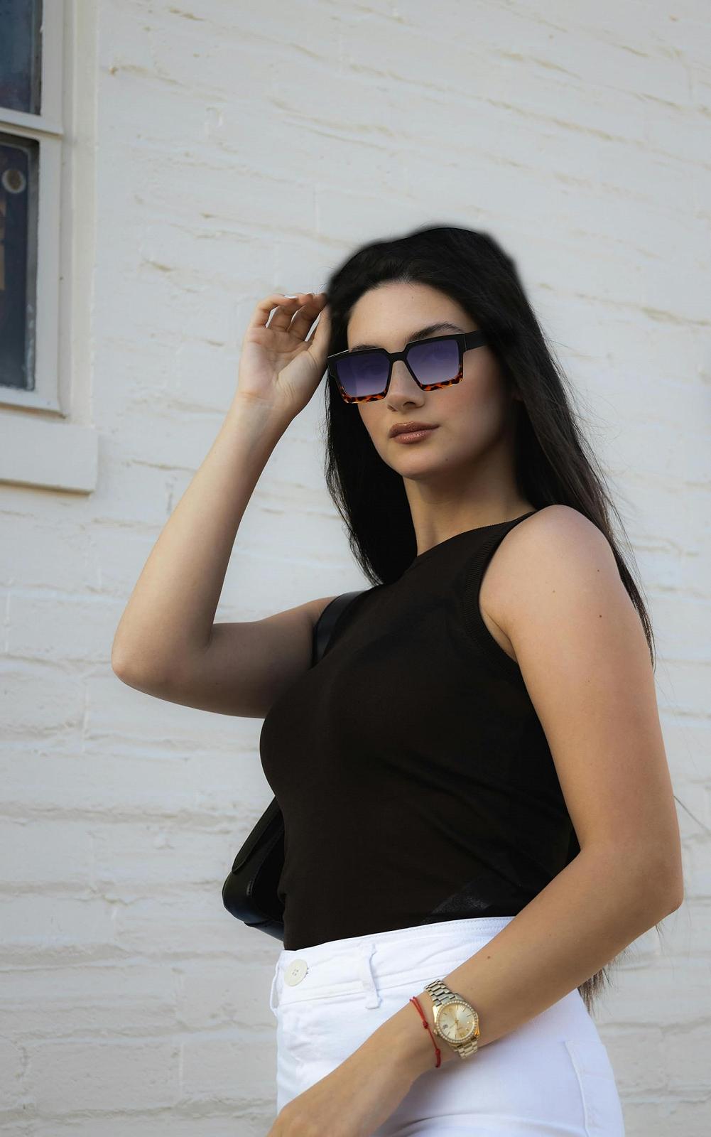 Сонцезахисні окуляри Квадратні Оверсайз LJCZKA Прямокутні Модні Класичні 90-х UV400, фото №6