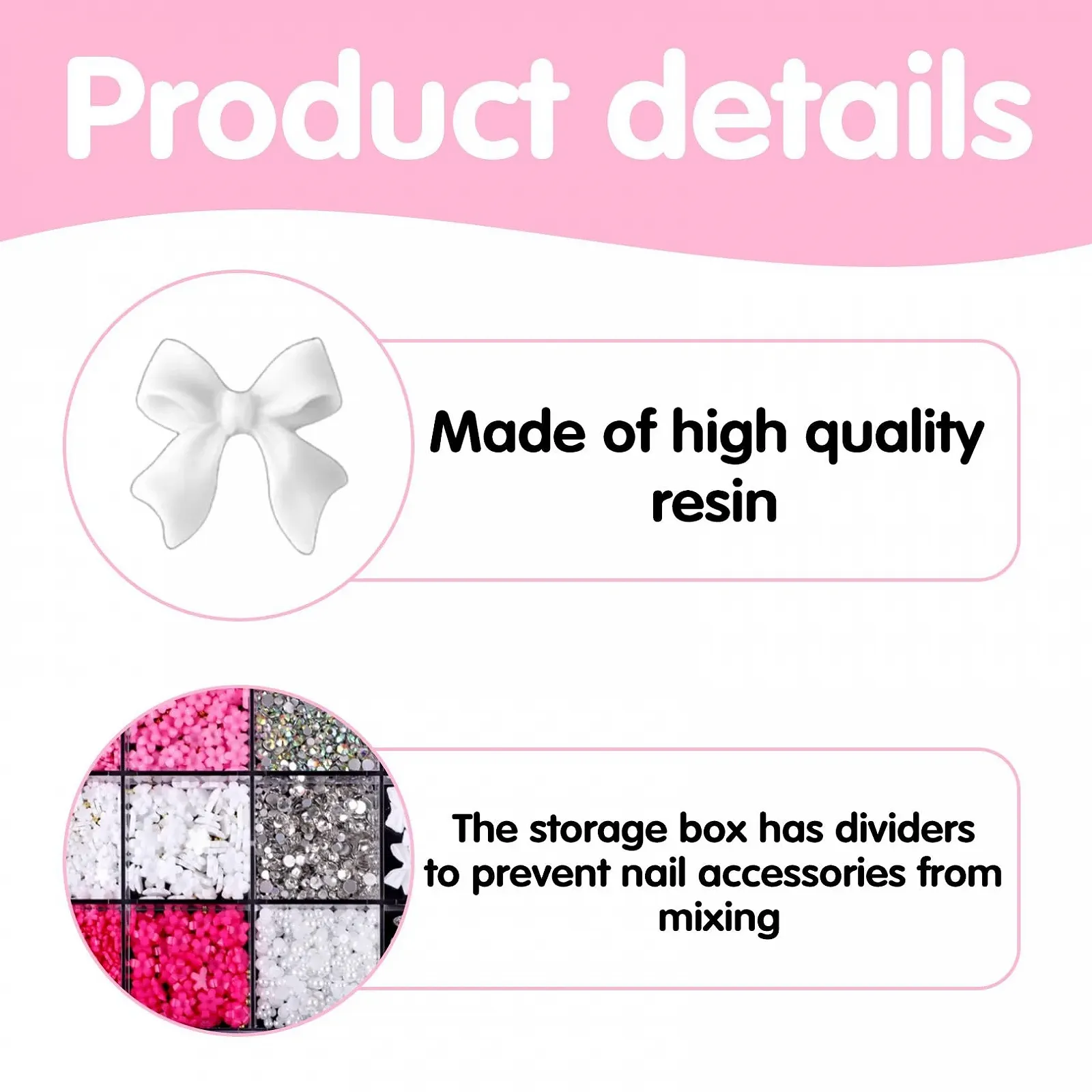 Набор украшений для ногтей 1 Box Art Nail Charms 3D цветы, стразы и метелики для Nail DIY, фото №3 Набор украшений для ногтей 1 Box Art Nail Charms 3D цветы, стразы и метелики для Nail DIY, фото №3