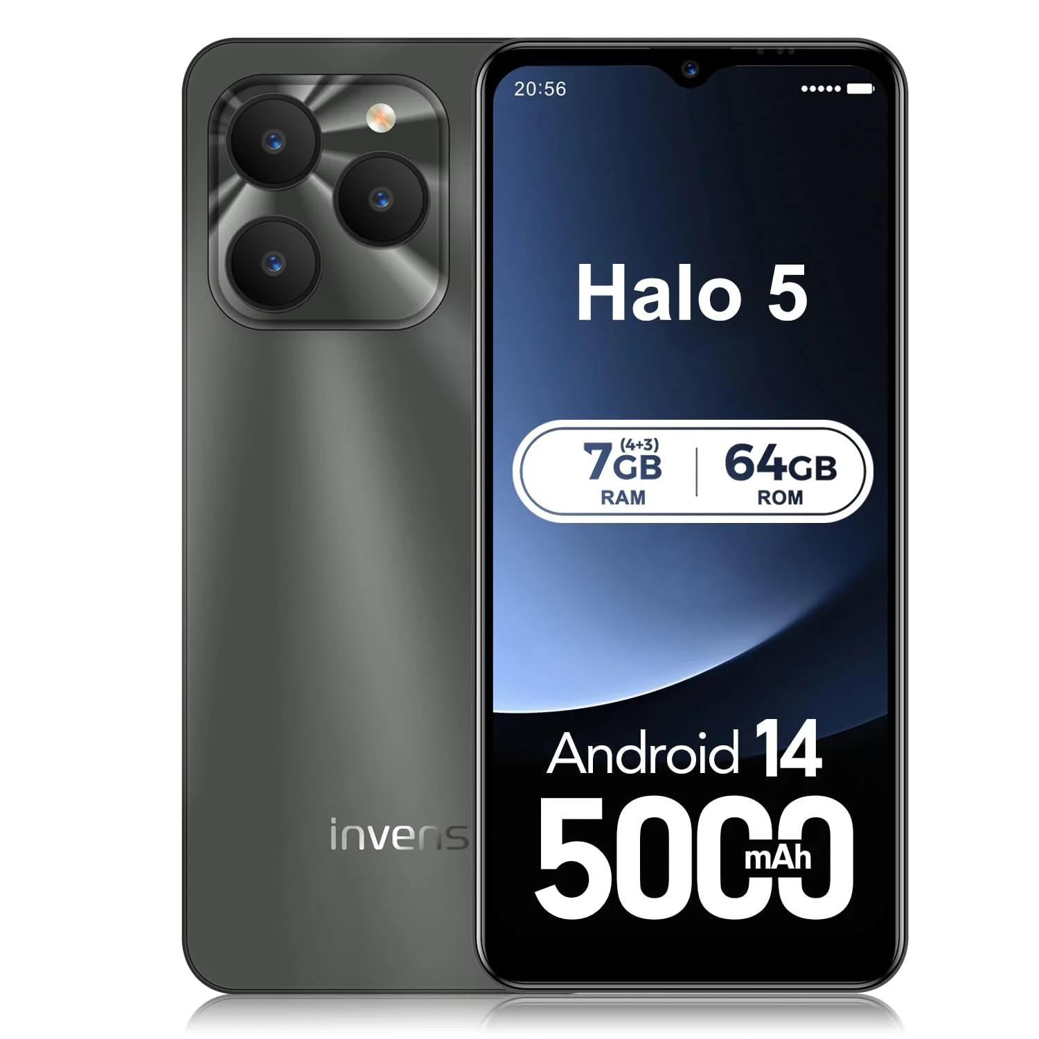 Смартфон Invens Halo 5 6.517" HD+ 7GB+64GB 5000 mAh 16MP 4G Dual SIM, фото №1 Смартфон Invens Halo 5 6.517" HD+ 7GB+64GB 5000 mAh 16MP 4G Dual SIM, фото №1