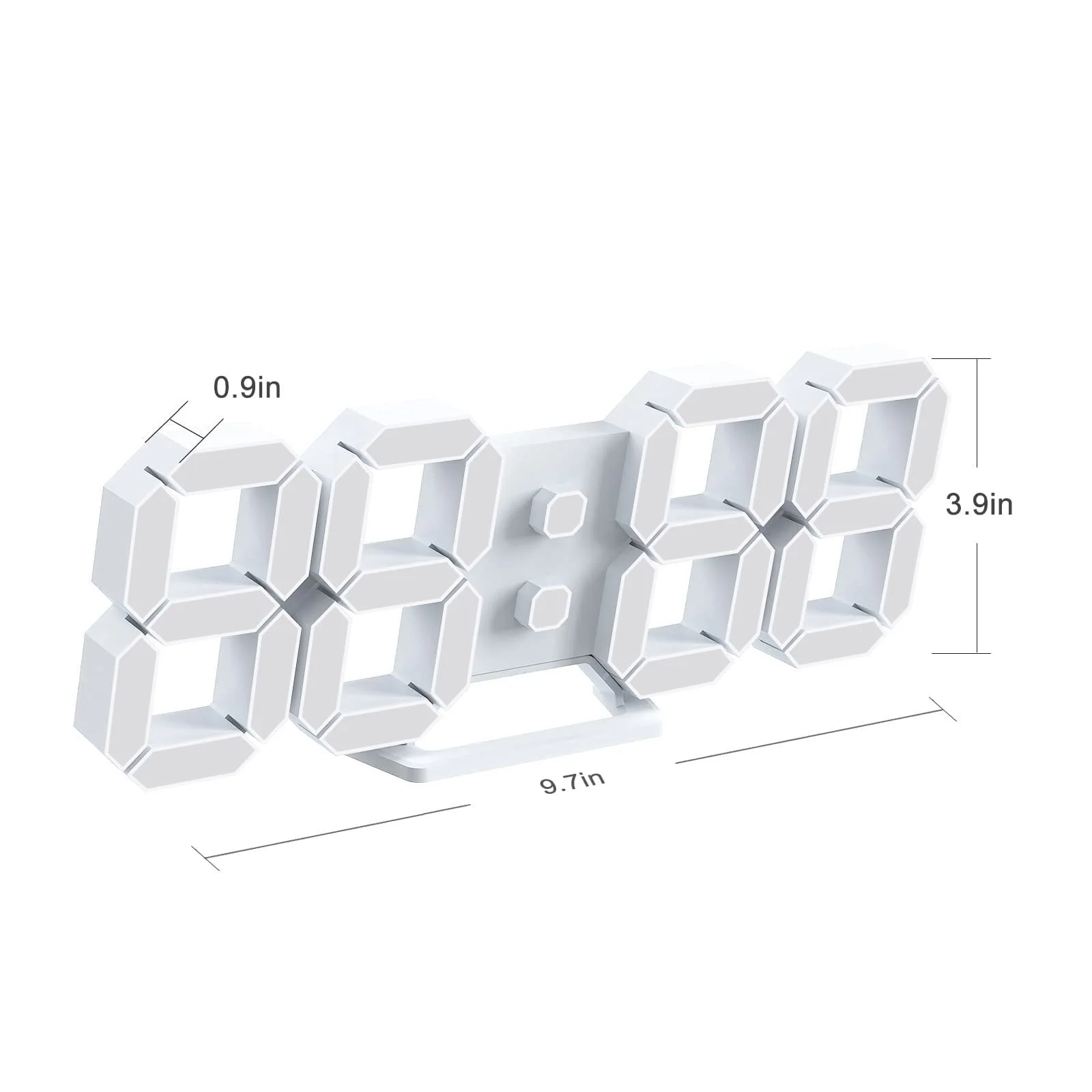 LED Часы настенные Deeyaple Цифровой будильник 3D Диммируемый повтор сигнала Современный USB 12/24 часа Дата Температура Отображение цикла Дистанционное управление Ночник Гостиная Кухня Спальня Офис 25 см, фото №7