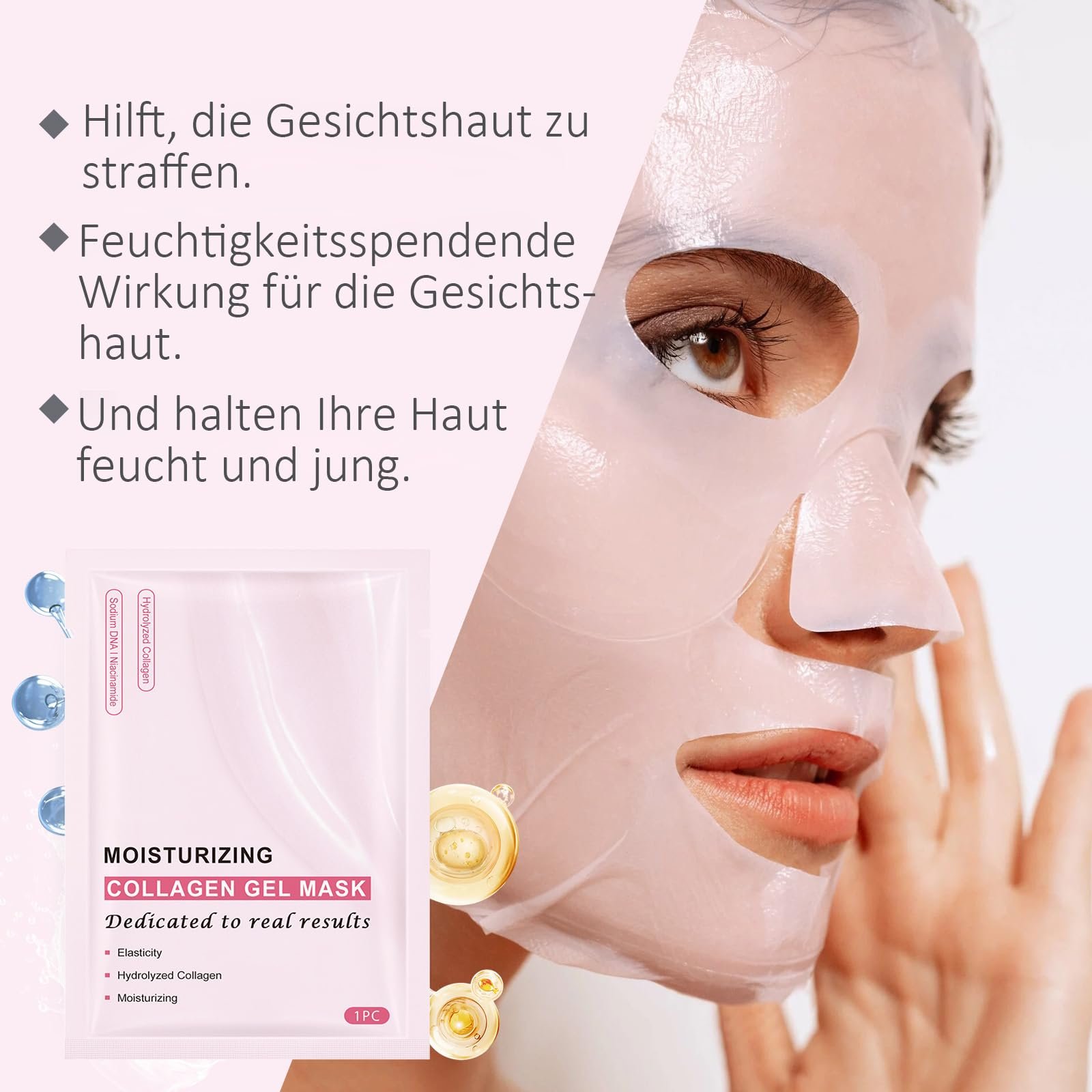 Маска Гелева Колагенова для Обличчя - Глибоке Відновлення (6 шт), фото №3 Маска Гелева Колагенова для Обличчя - Глибоке Відновлення (6 шт), фото №3