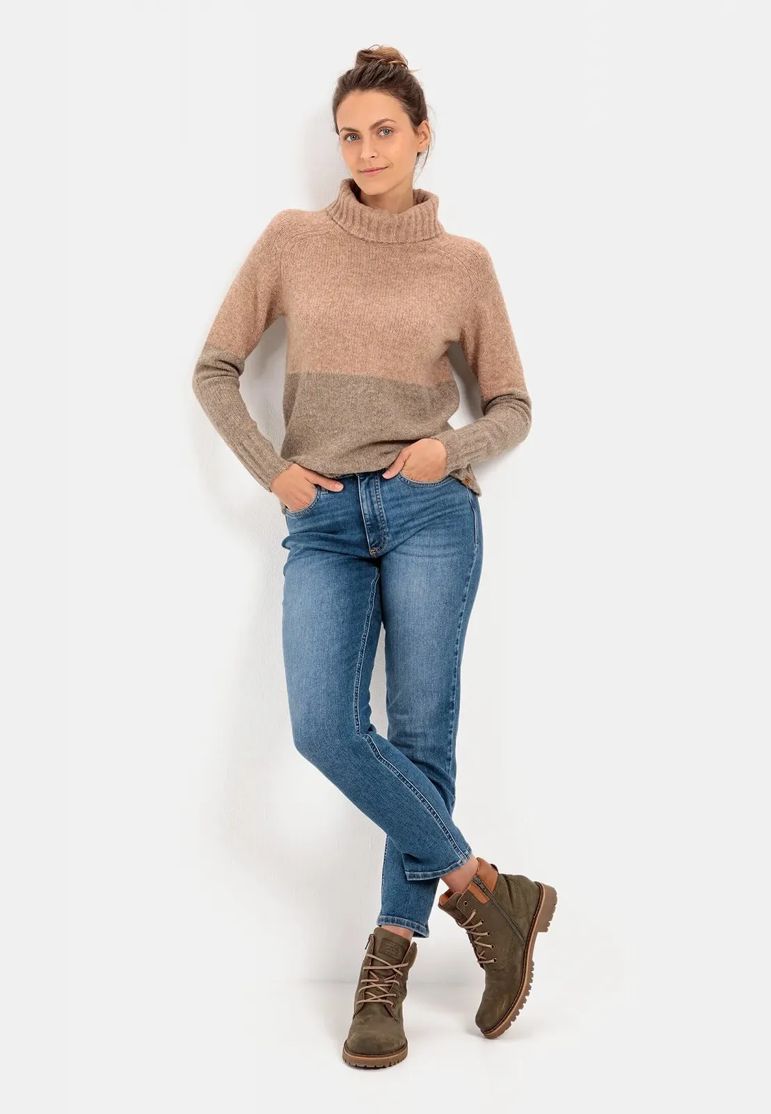 Вязаний светр з високим коміром camel active Жіночий, фото №4 Вязаний светр з високим коміром camel active Жіночий, фото №4