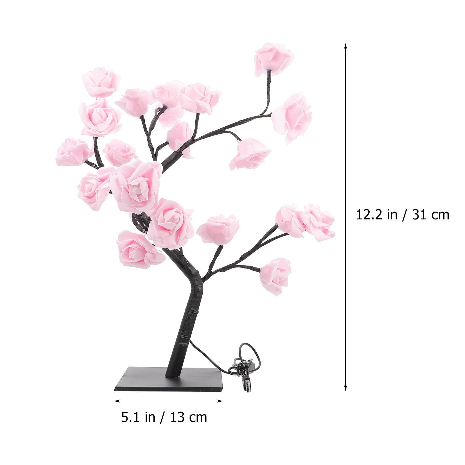 Настільна лампа HEMOTON USB Night Light Rose Tree Warm Light Pink, фото №7